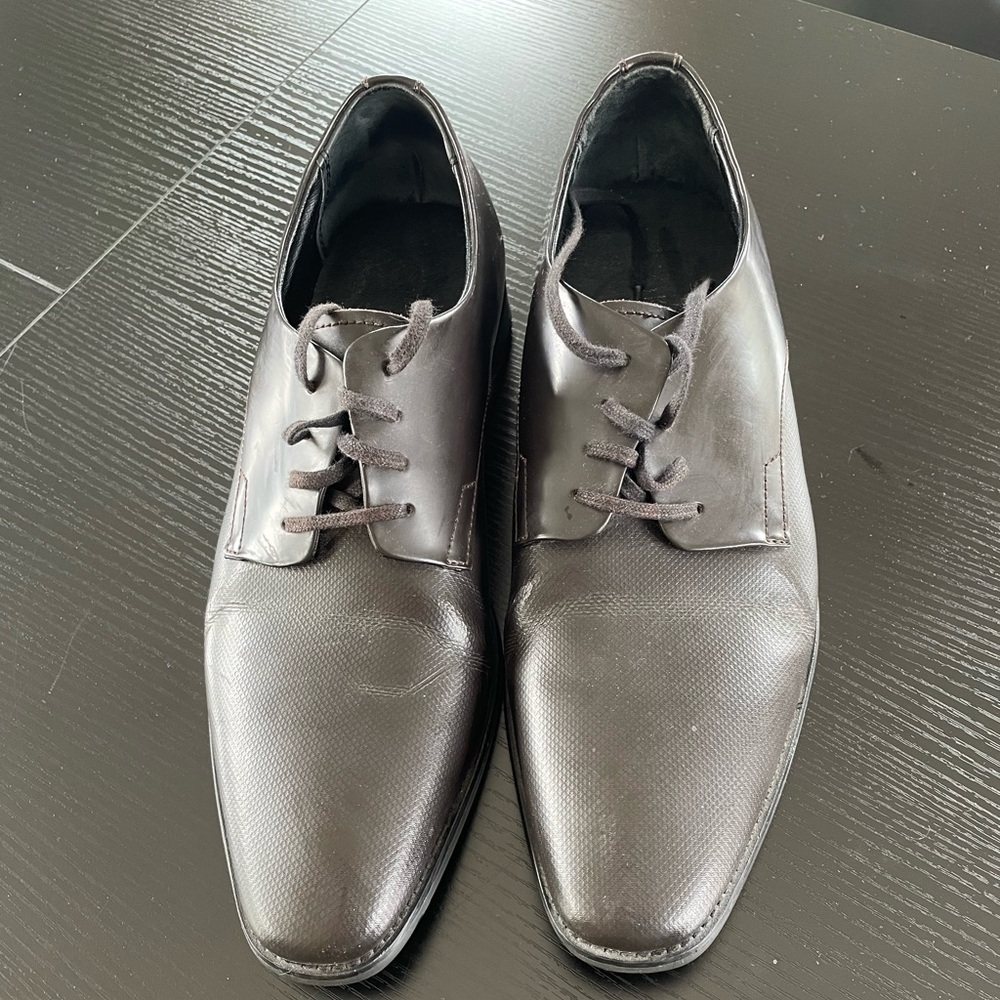 Calvin Klein Mens Ripley Brown Leather Lace Up Oxford Dress Shoes Size US 11
